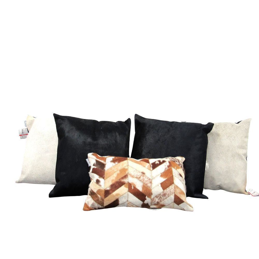NATURAL 5-Pack Cowhide Decorative Pillows